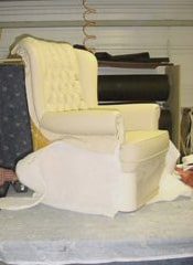 Rembourrage fauteuil tissu